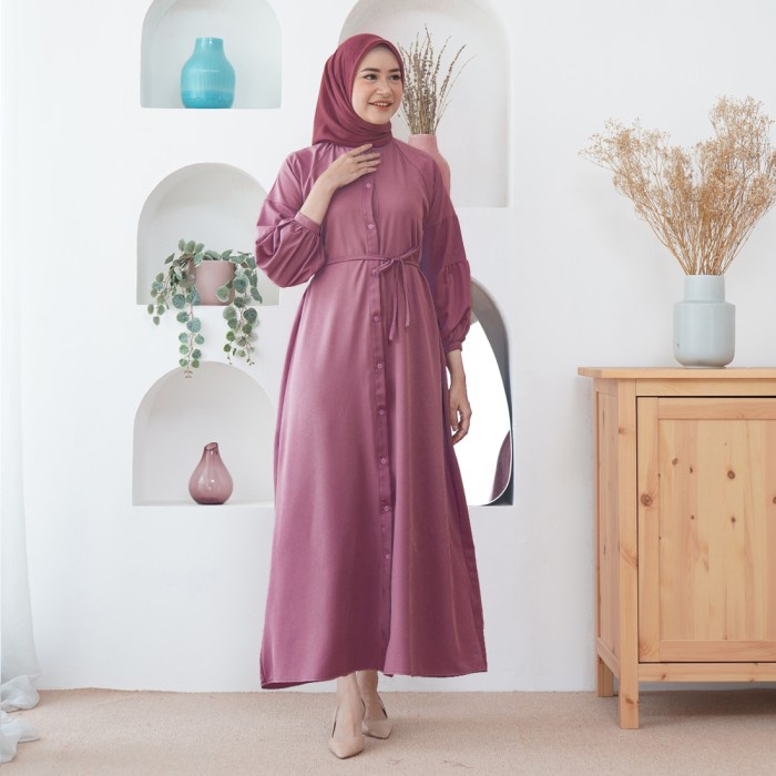 Wulfi Gamis Balon Pita Lilac - Ukuran 2 (L-XL)