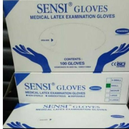 Sarung tangan Sensi perbox 100 pcs Sarung tangan sensi Ukuran S M L perbox 100pcs