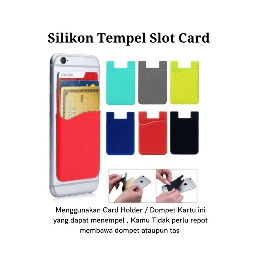 SC60 - Silikon Tempel Slot Card Holder Kartu HP