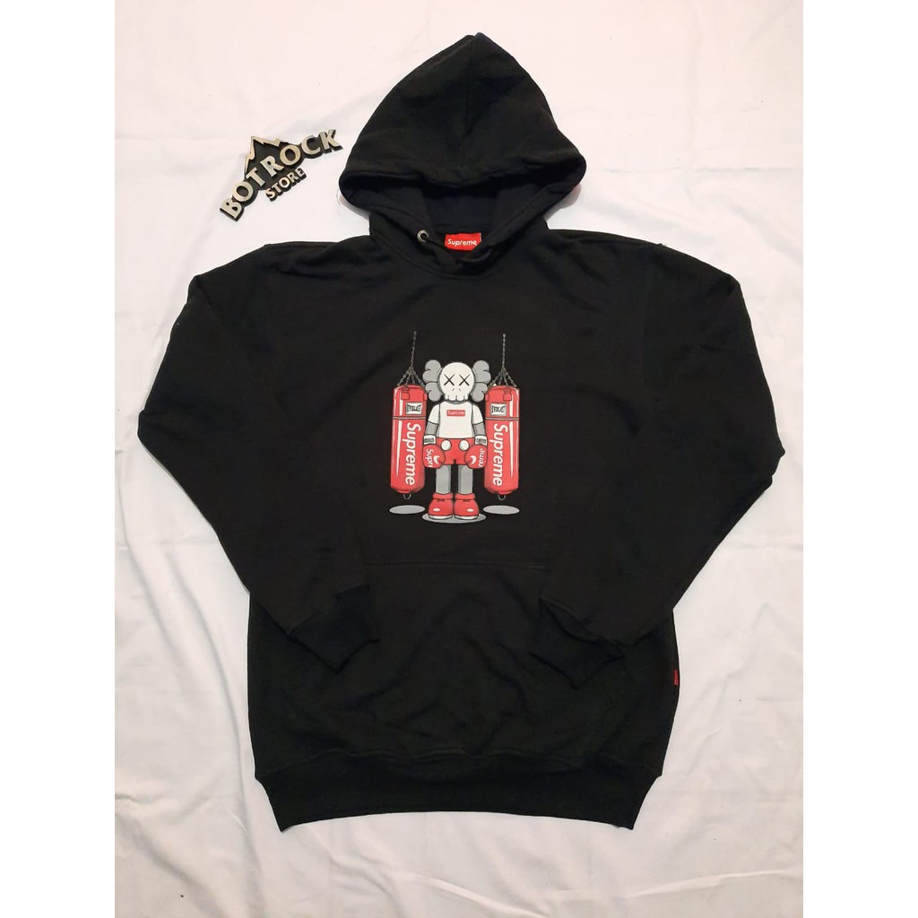 SWEATER HOODIE SUPREME X KAWS (BLACK)