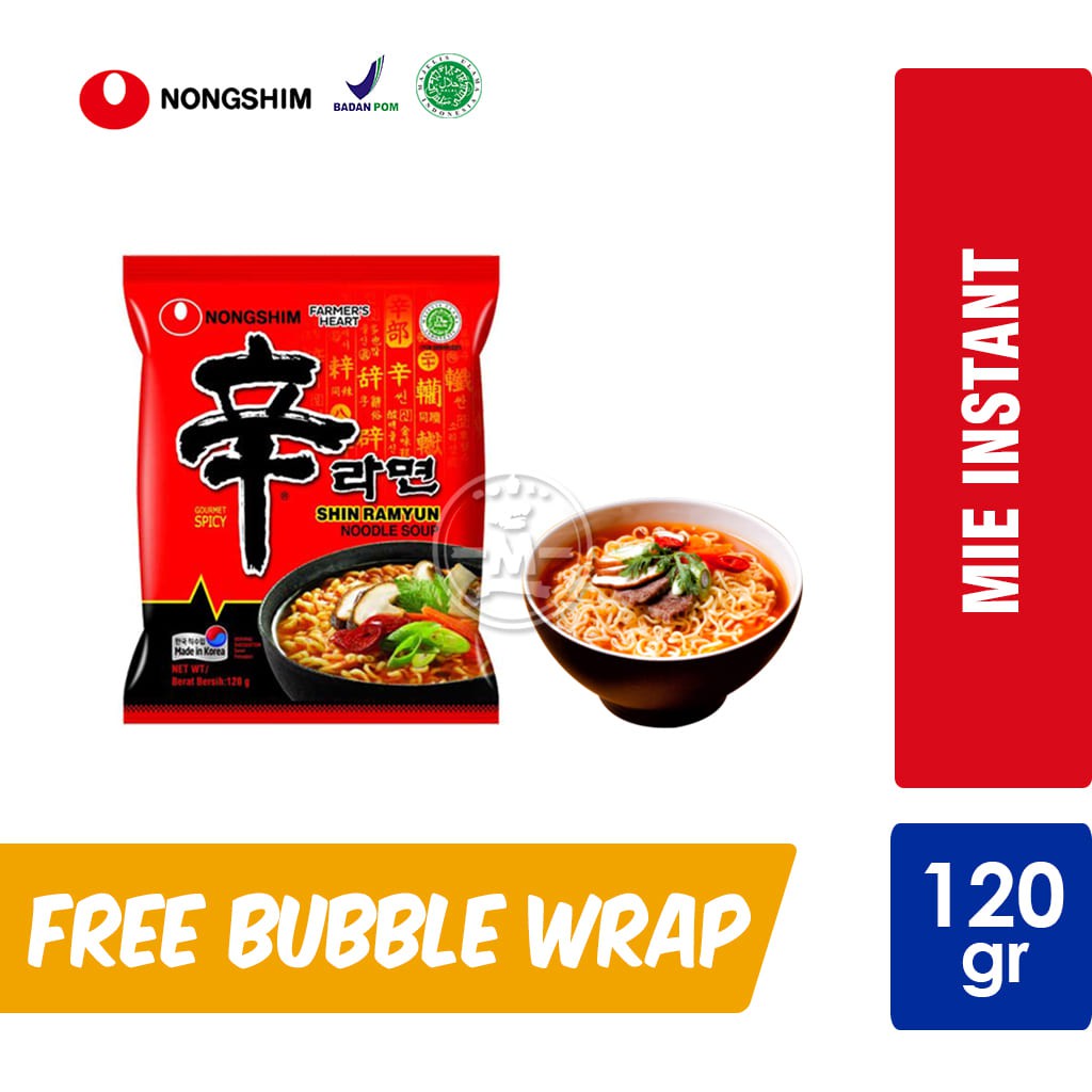 

Nongshim Shin Ramyun Noodle Soup / Mie Kuah Pedas [120 gr]