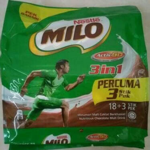 

Milo Nestle sachet 3 in 1 isi 18 sachets Malaysia