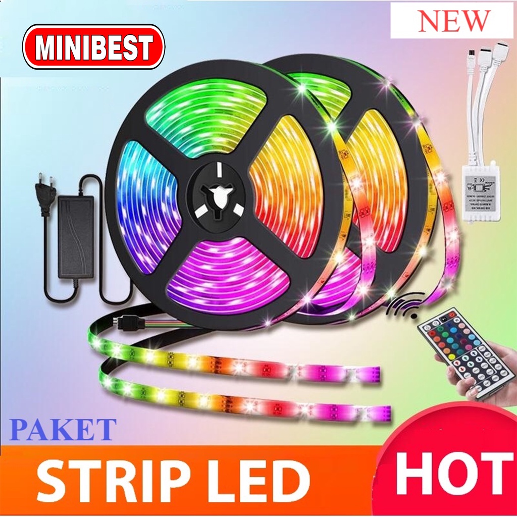 [MB] PAKET LAMPU LED STRIP 2835 5050 RGB REMOTE LAMPU HIAS WARNA WARNI LAMPU KAMAR AESTHETIC