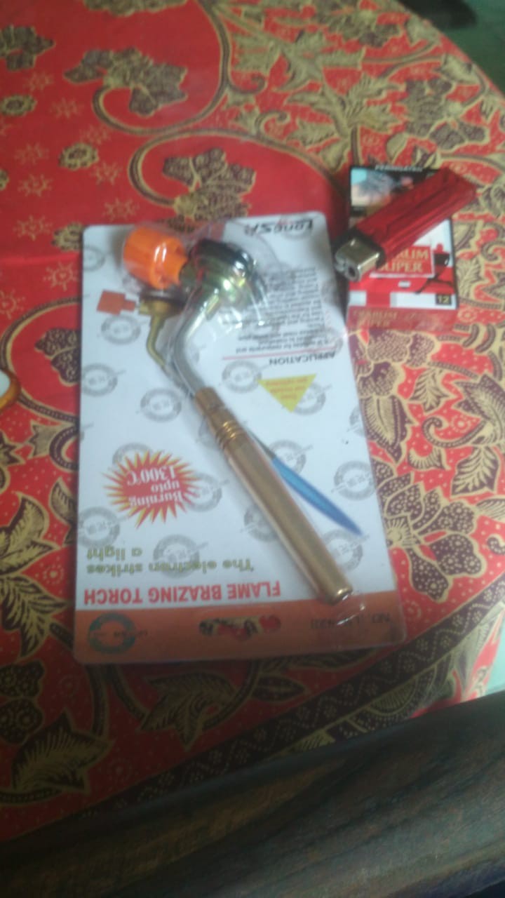Orange Flame Brazing Torch Kepala Korek Las Tabung Gas Kuningan 1300c
