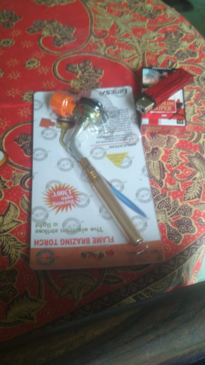 Orange Flame Brazing Torch Kepala Korek Las Tabung Gas Kuningan 1300c