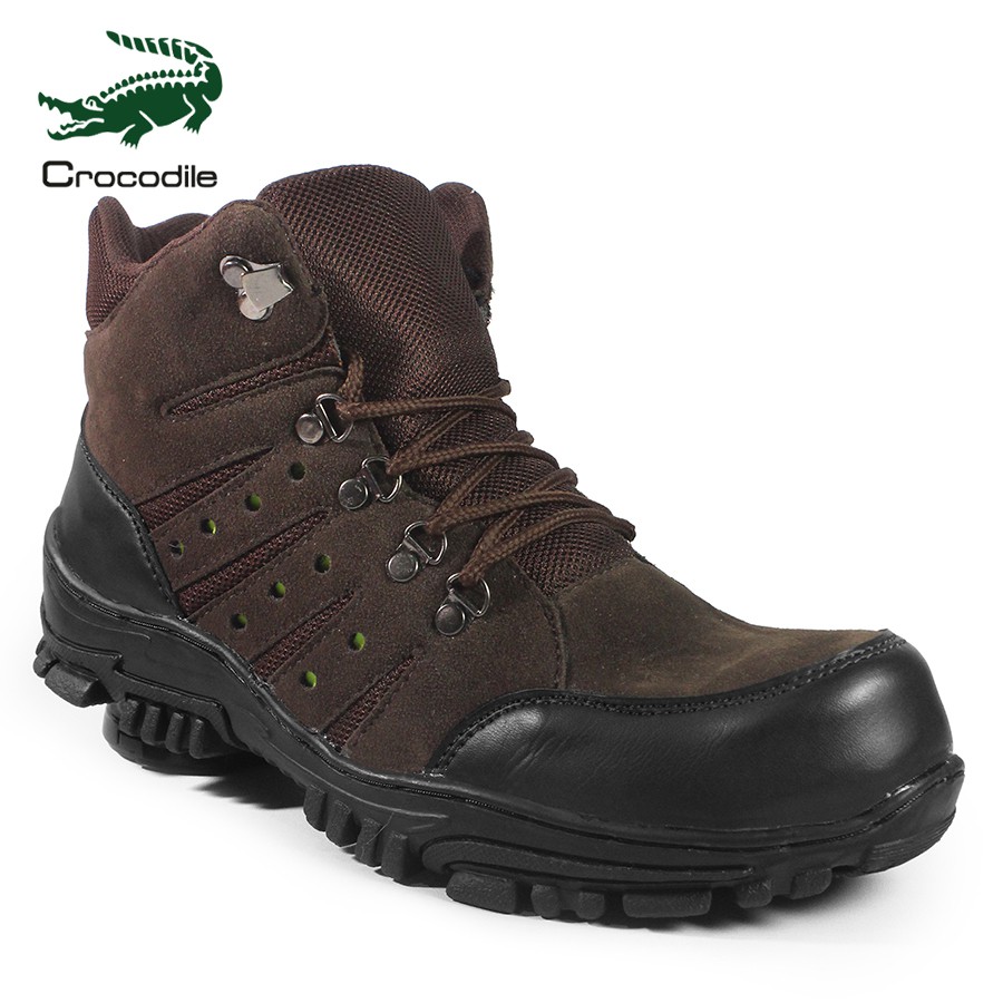 sepatu boots formal crocodile macan brown sepatu tracking haiking naik gunung