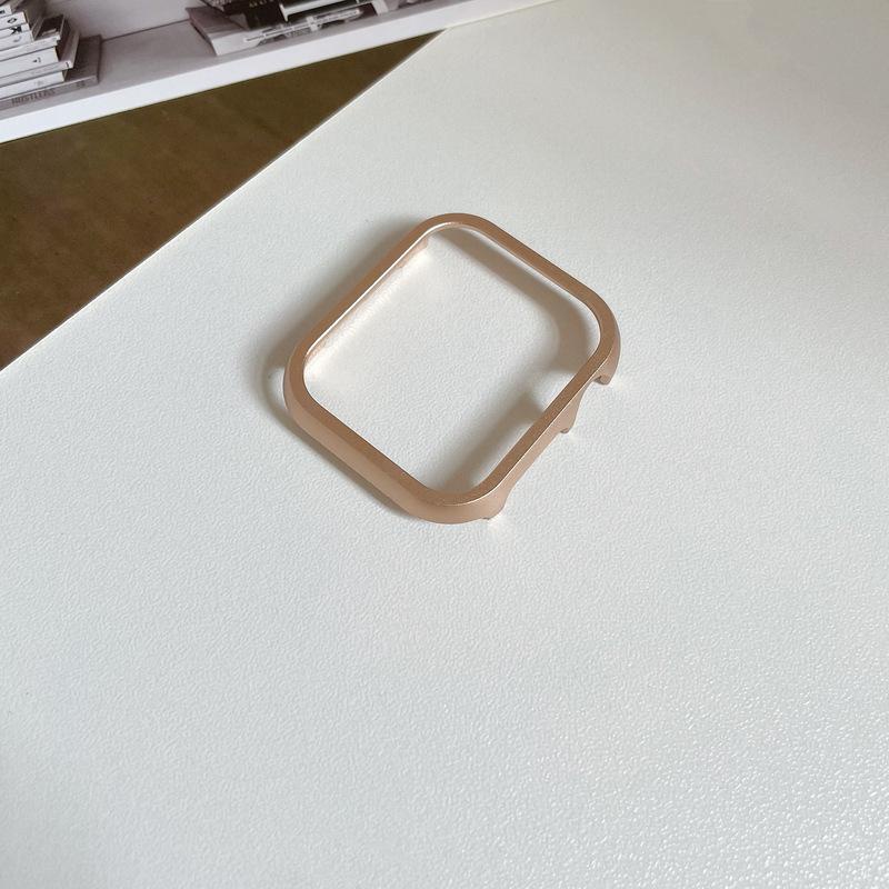 Casing Pelindung Apple Watch 7 SE Series 6 5 4 3 Bahan Logam Ukuran 45mm 41mm 40mm 44mm 38mm 42mm