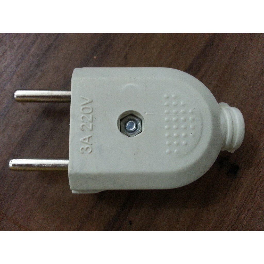 Steker mini jumbo / stecker gepeng mini putih krem colokan listrik / steker gepeng