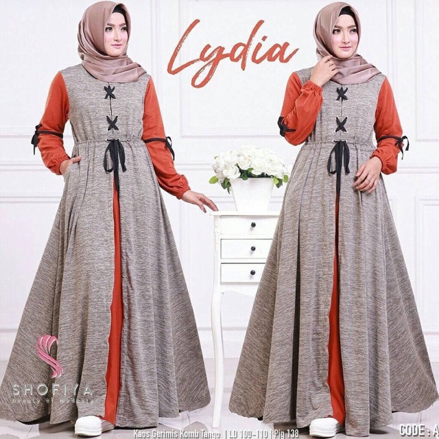 Maxy Dress Muslim Cantik Lidya Maxy