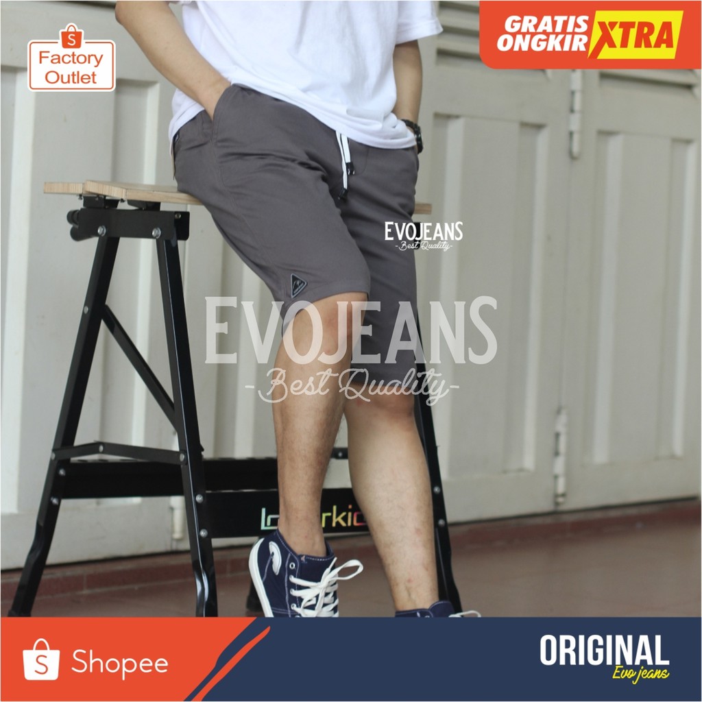 CELANA JUMBO CHINO PANTS PENDEK PINGGANG KARET BIG SIZE / EVO JEANS ORIGINAL PRODUK