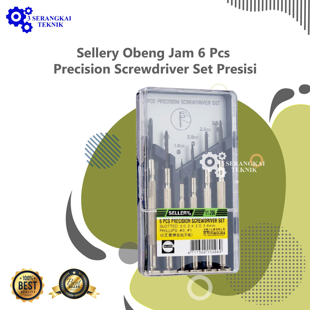 Sellery Obeng Jam 6 Pcs Precision Screwdriver Set Presisi