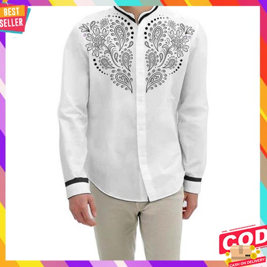 Baju Koko Pria Muslim Shirt Rasyid Original Terbaru Koko Kurta Lengan Pendek Bahan Kaos Pure Katun 1