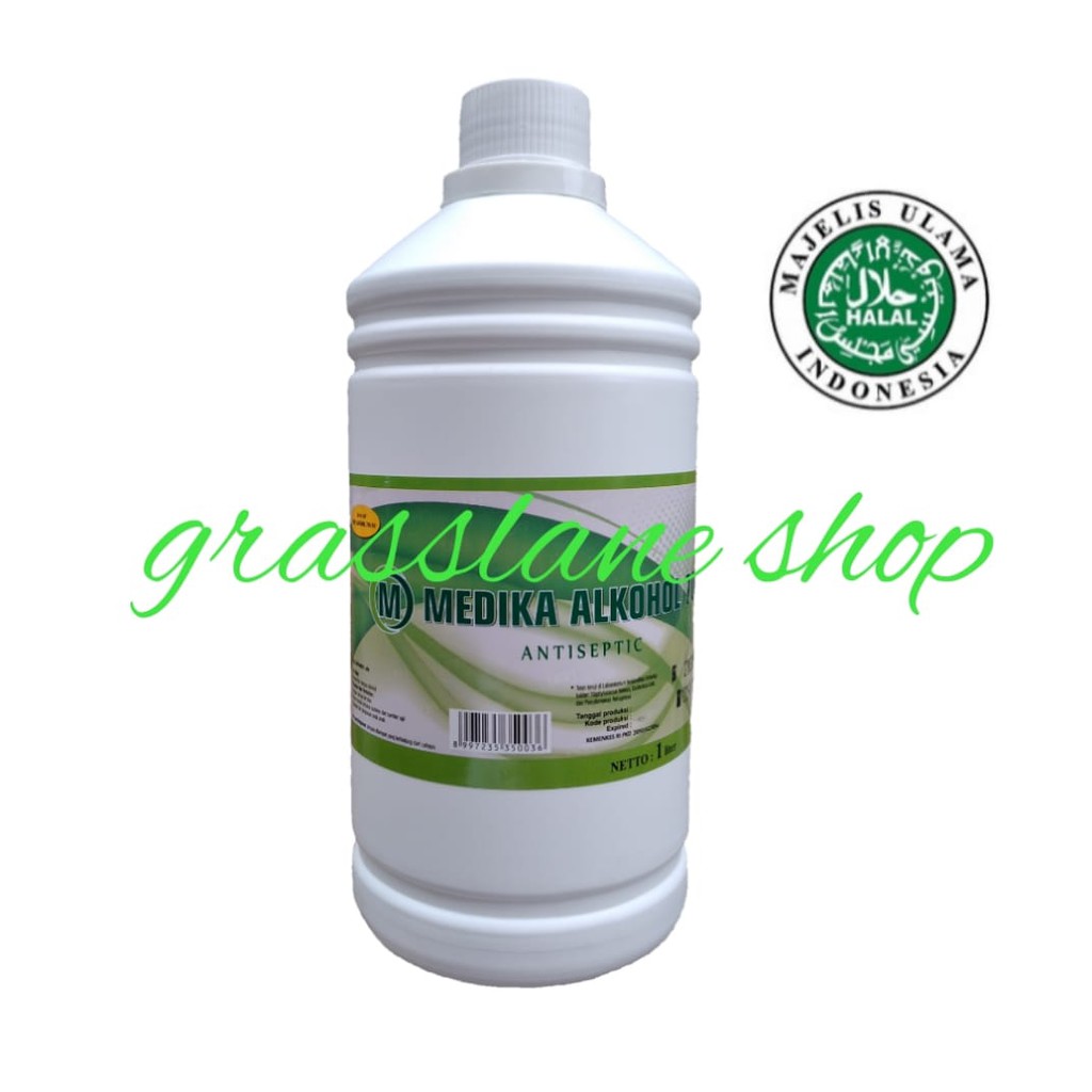 Alcohol 70% 1 liter lt 1000 ml Antiseptic Desinfektan Food Grade Medika