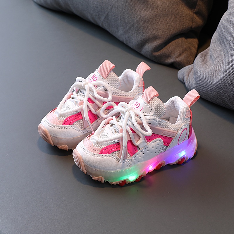 CHUBBI 10 Sepatu Sneaker Anak Laki Perempuan Lampu LED