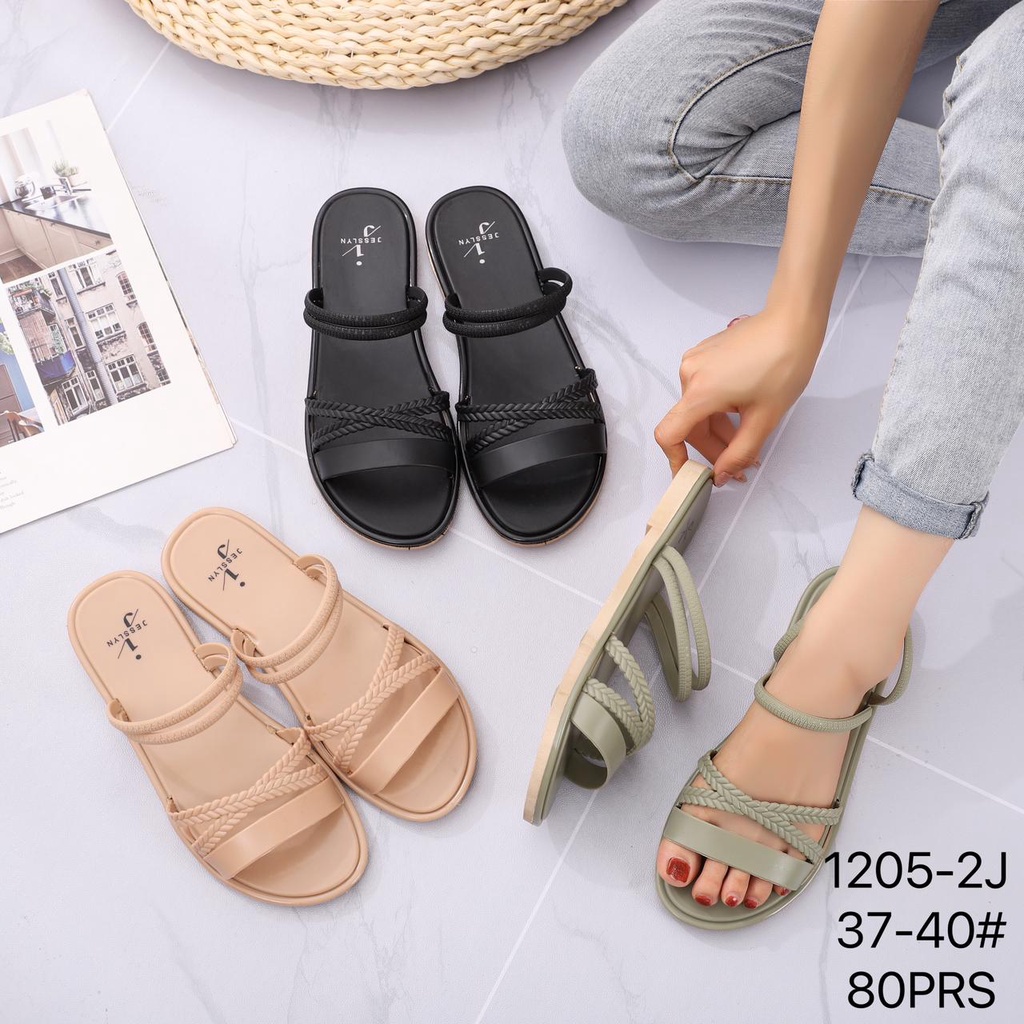 Sandal Tali Wanita Sandal Faltfrom Wanita Tali Silang / Breslin Polos Sendal Wanita Jelly Tali LIZZIE 1205