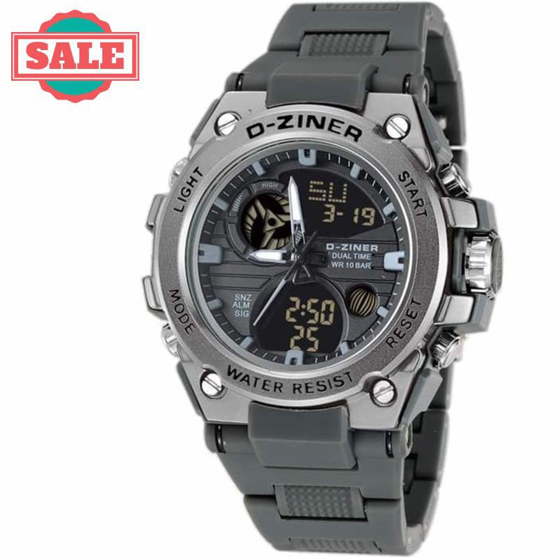 Murah JAM TANGAN PRIA DZINER MIKA ORI ANTI AIR GREY SILVER