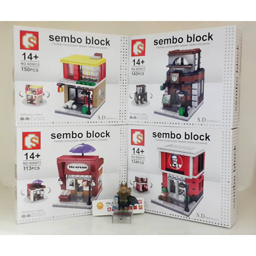 GRATIS Lego city modular Fast food MC DONALD: starbuck-Kfc Sembao Block