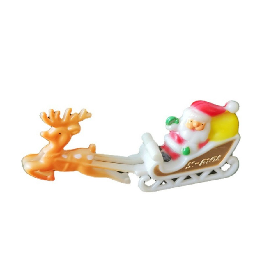 CTSR cake topper santa kereta rusa dekorasi hiasan kue natal tusuk