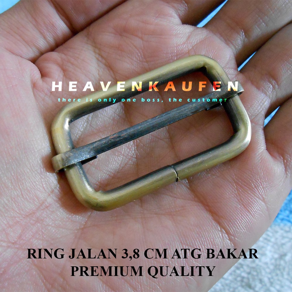 Ring Jalan Tas / Gesper Jalan Tas 3,8 cm ATG Bakar Tebal 4,5 mm Premium Quality