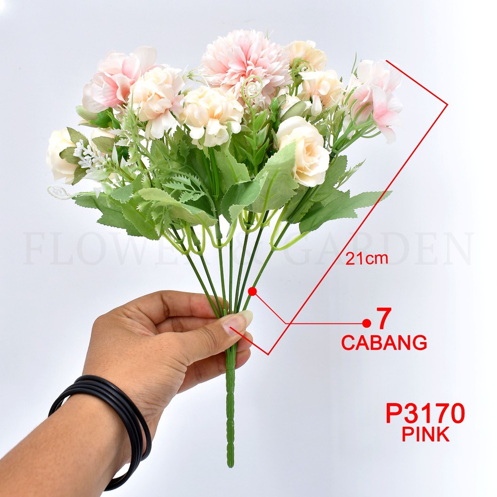 COD/TM99 BUNGA HYDRANGEA MIX BUNGA TANGKAI PLASTIK BUNGA ARTIFISIAL PAJANGAN BUNGA HIASAN P3170-2