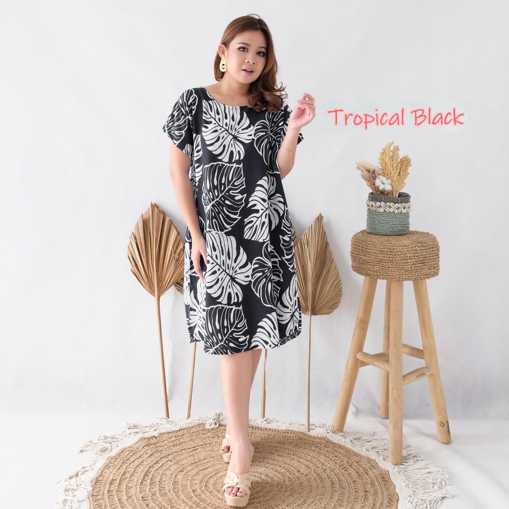 Daster Bali Dress Bali-DST TROPICAL BLACK
