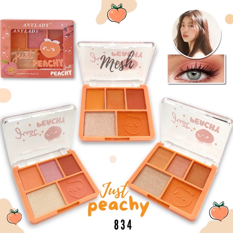 JUST PEACHY - Anylady Mini Eyeshadow Palette 5 Color eye shadow 834 / eyeshadow murah / eyeshadow pe