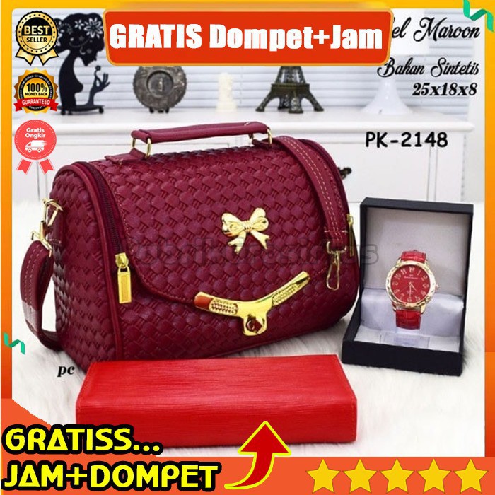 Tas Import Wanita Fashion Korea Glossy Branded Batam Murah Sale Cuci Gudang Alexia Lenore 2in1