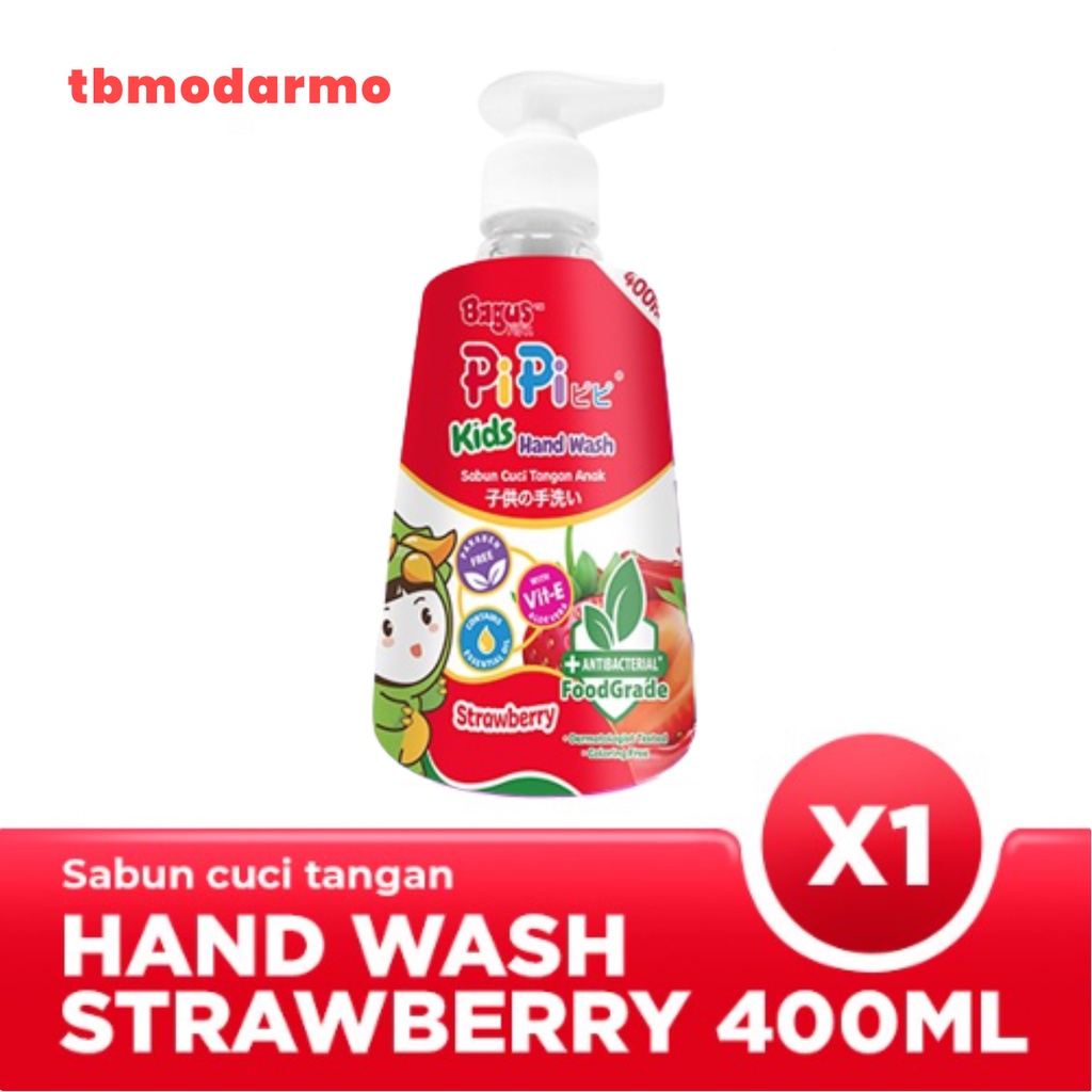 Bagus Pipi Kids Hand Wash Botol 400 ml Strawberry W-22767