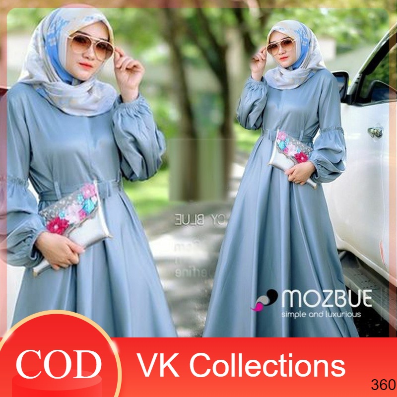 Gamis Yurissa Dress Tali Pinggang Moscrepe Model baru Premium dres muslim / dress muslim