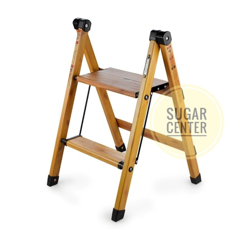 Krisbow Tangga Lipat Aluminium 2 Step Motif Kayu/Krisbow Tangga 2 Pijakan/Tangga 2 Step Krisbow