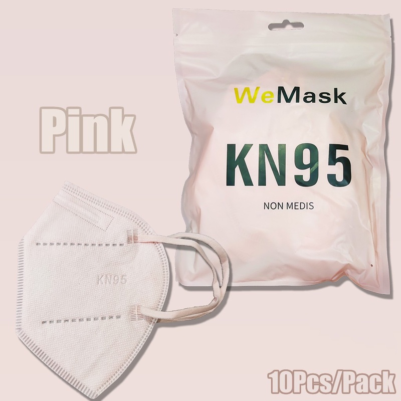 Masker KN95 isi10pcs Earloop Tali Senada Putih Abu Shrimp Pink Black Hitam Grey Abu 5 PLY ORIGINAL