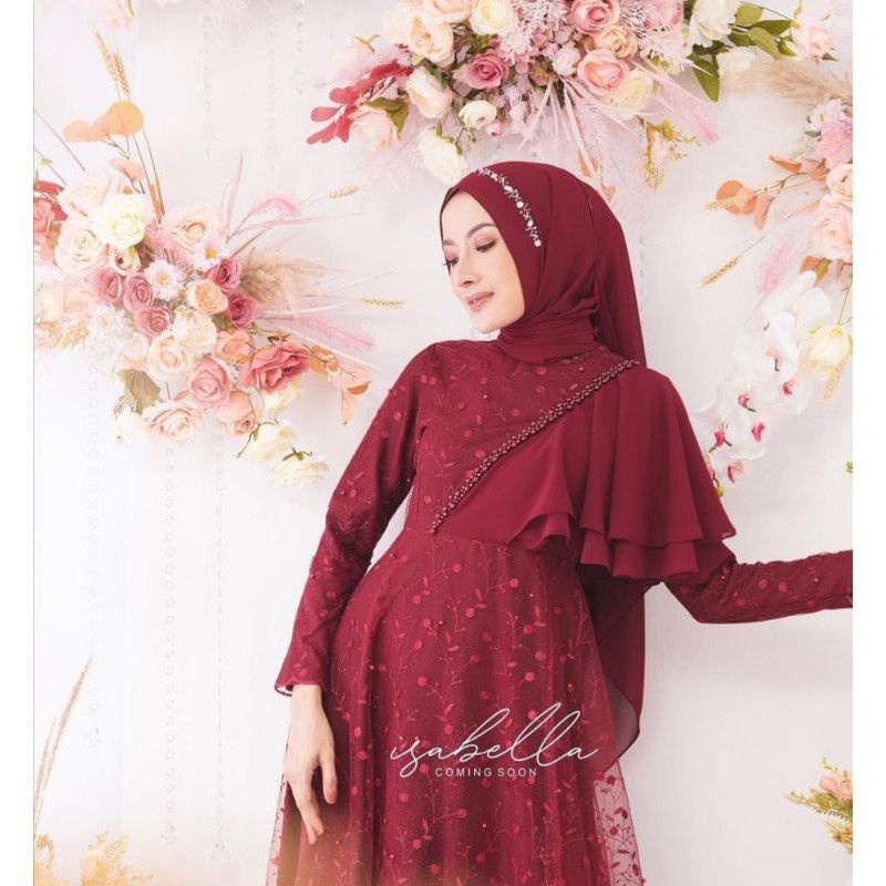 DRESS wanita muslim barokat/gaun kondangan gaun lamaran gaun wisuda/gaun pengantin gaun resmi gaun p