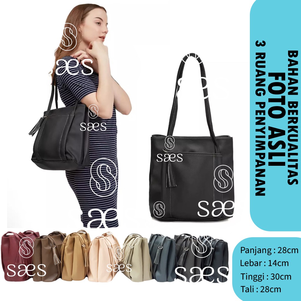 Tas tote wanita kulit Simple saes totebag Hobo Akasia Hobo bag Murah Lily saes store 003