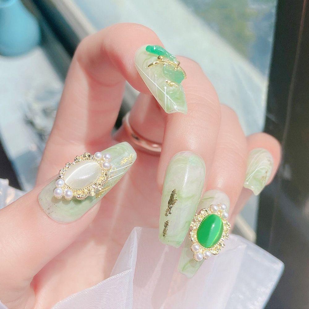 Preva 5PCS Dekorasi Nail Art 3D Mutiara Opal Kristal Aksesoris Kuku