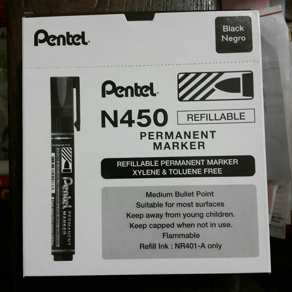 

Spidol permanent Pentel hitam n450