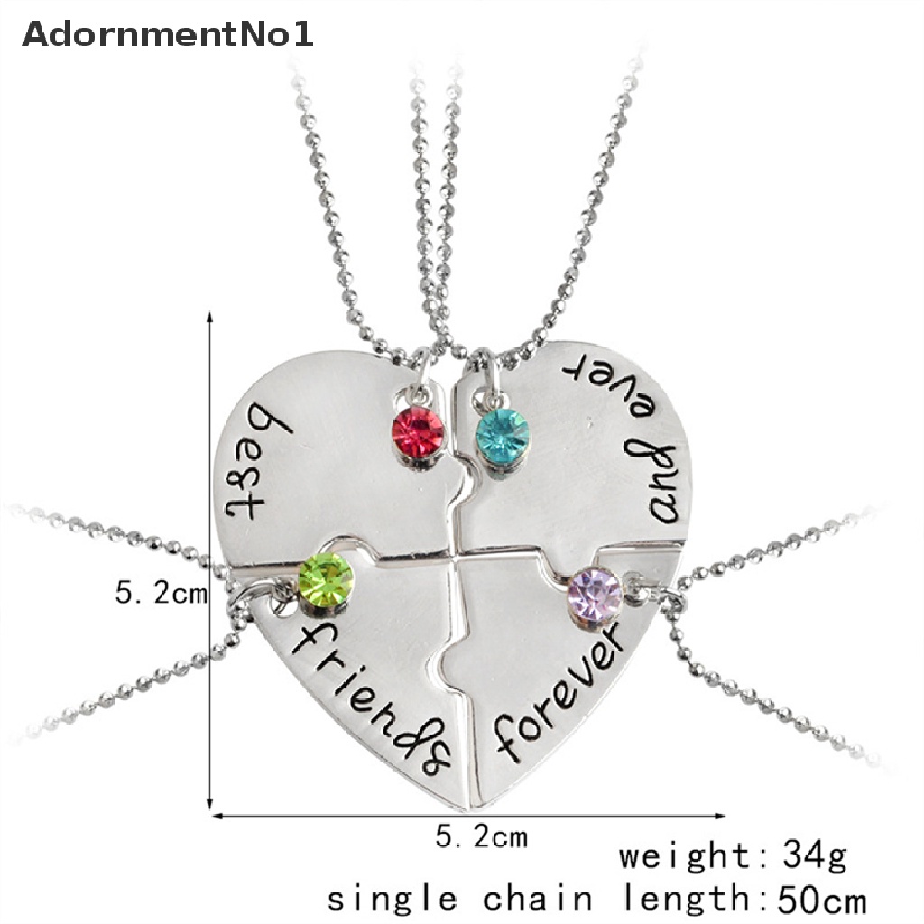 (AdornmentNo1) Kalung Rantai Dengan Liontin Puzzle Hati Motif Best Friends Forever And Ever