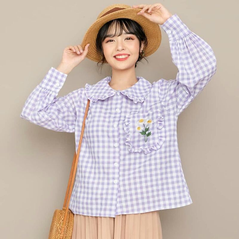 Flower Square Top / Baju Atasan / Blouse Atasan / Atasan Wanita / Square Blouse