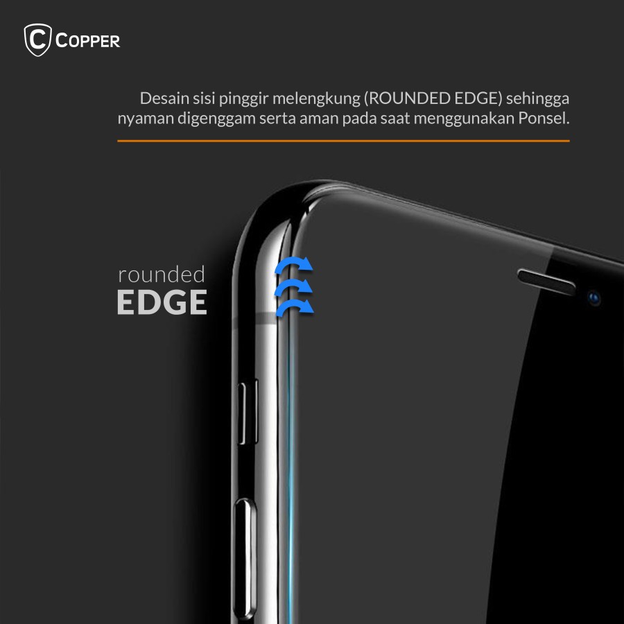 Samsung Galaxy A6 2018 - COPPER Tempered Glass Full Glue Premium Glossy