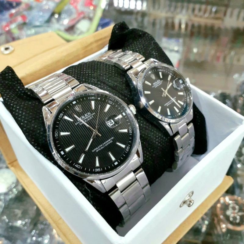 Jam Tangan Terbaru Couple ( Pria/Wanita) Tali Rantai Tanggal Aktif | Jam Tangan Pria/Wanita Murah | Jam Tangan Couple Sporty Elegan Cod