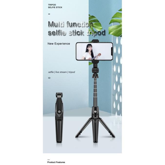 Berkualitas K21 Selfie Stick / Tongsis Bluetooth Shutter Tripod Holder Promo