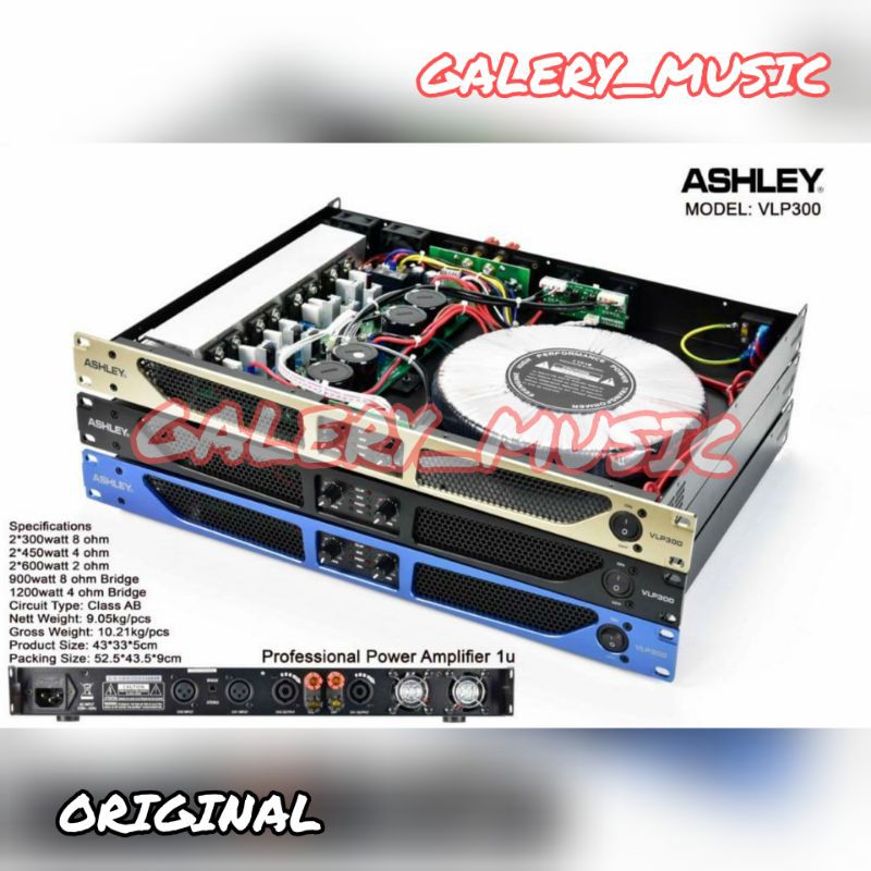 Power ashley vlp 300 original power amplifier ashley vlp300