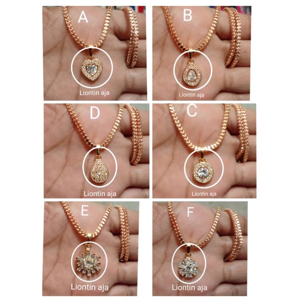 NL136. Liontin xuping Kalung wanita lapis emas dgn mata zircon