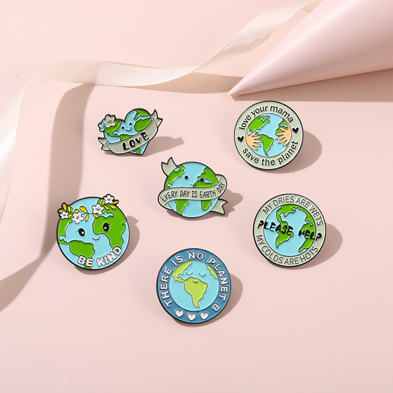 Bros Pin Enamel Desain Save The Earth Untuk Aksesoris Pakaian