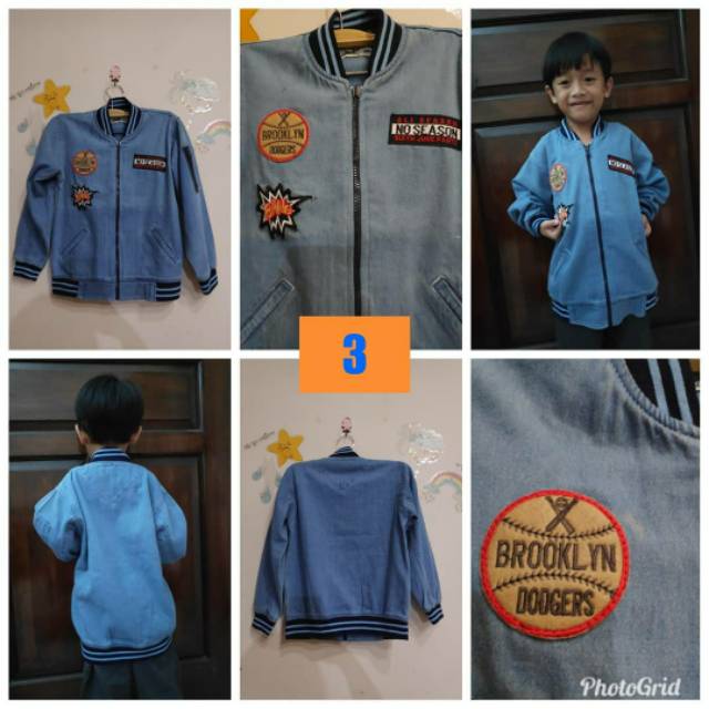 Jaket jeans anak branded Little M Aero size 5-6 thn