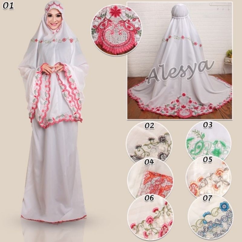 MUKENA KATUN BORDIER  ALESYA 01 WARNA RANDOM