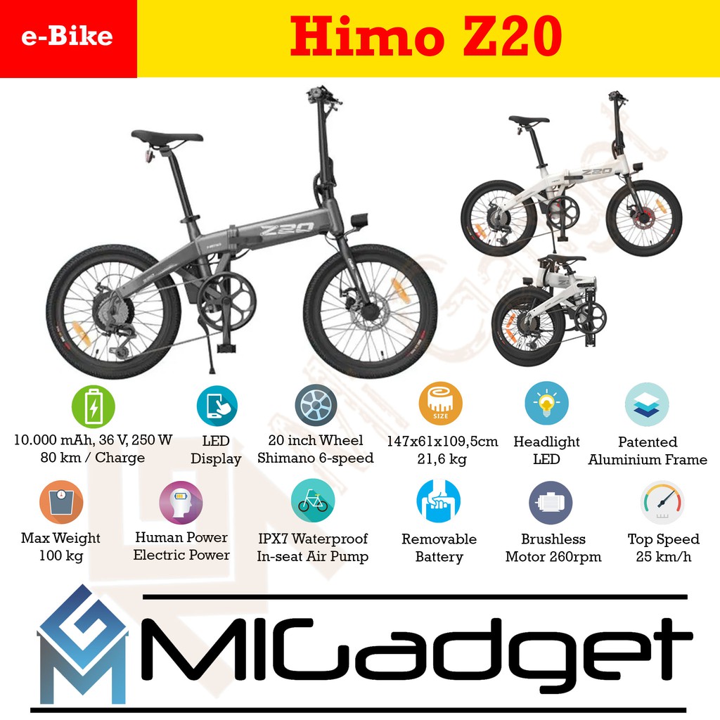 Himo Z20 Sepeda Lipat Elektrik - Folding Electric Himo