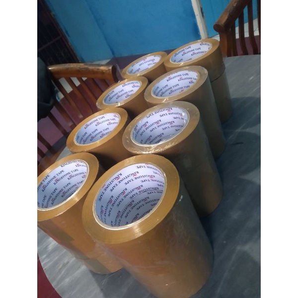 

Lakban plakban goltep goldtape isolasi solasiban coklat 100 yars merk kingstone