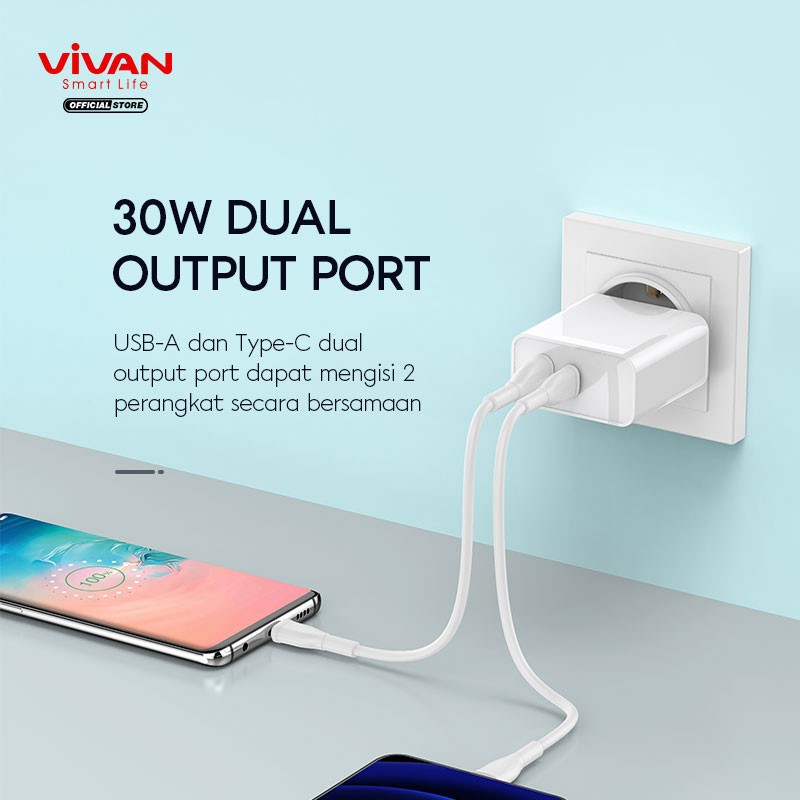 Vivan Power Blitz 30W PD QC3.0 for iPhone 12 / Macbook / Android USB-C