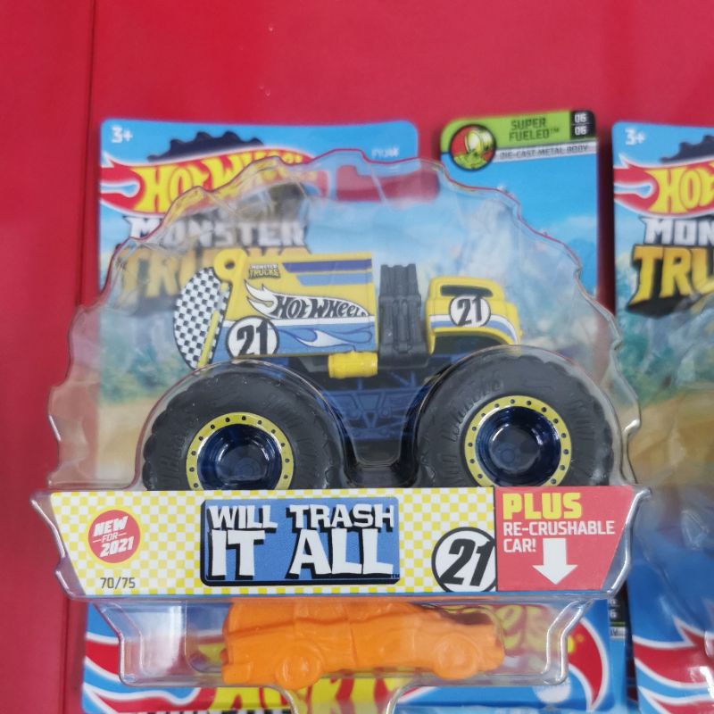 Monster Trucks WILL TRASH IT ALL Jam Diecast Mobil Mainan Anak Skala 1/64 Hot Wheels HW Hotwheels