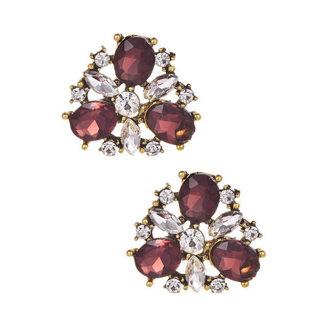 LRC Anting Tusuk Fashion Diamond Decorated Earrings F1965X